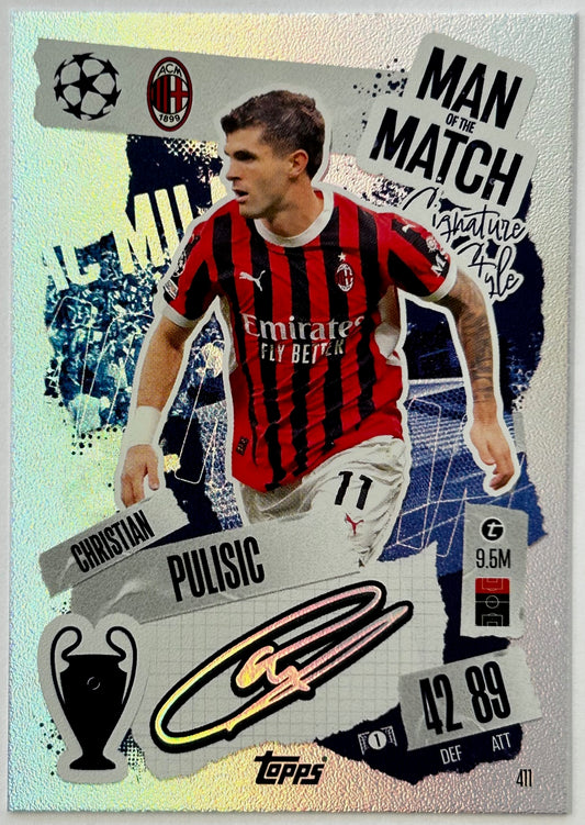 Topps 2024-25 Match Attax UEFA - CHRISTIAN PULISIC (AC MILAN) Man of the Match #411