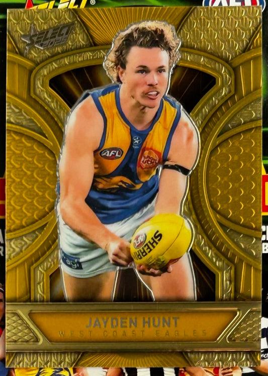 Select AFL 2025 Footy Stars - JAYDEN HUNT (WEST COAST EAGLES) Gold Dragon Scales LDG198 /399