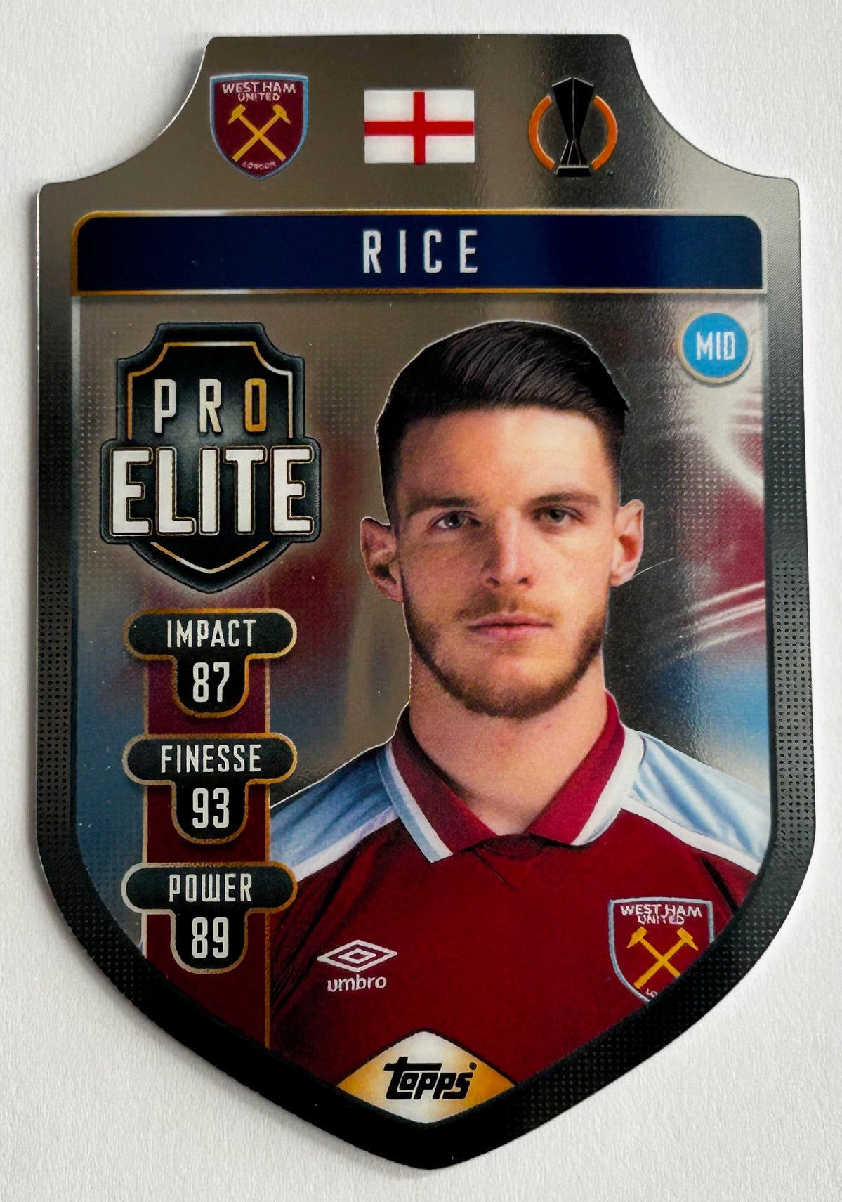 Topps Match Attax UEFA 2021-22 - RICE (WEST HAM UNITED) Chrome Pro-Elite Shield SH9