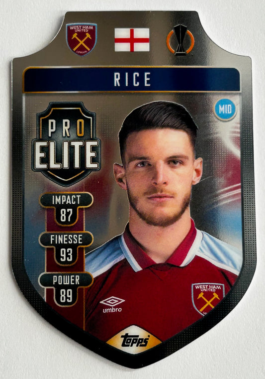 Topps Match Attax UEFA 2021-22 - RICE (WEST HAM UNITED) Chrome Pro-Elite Shield SH9