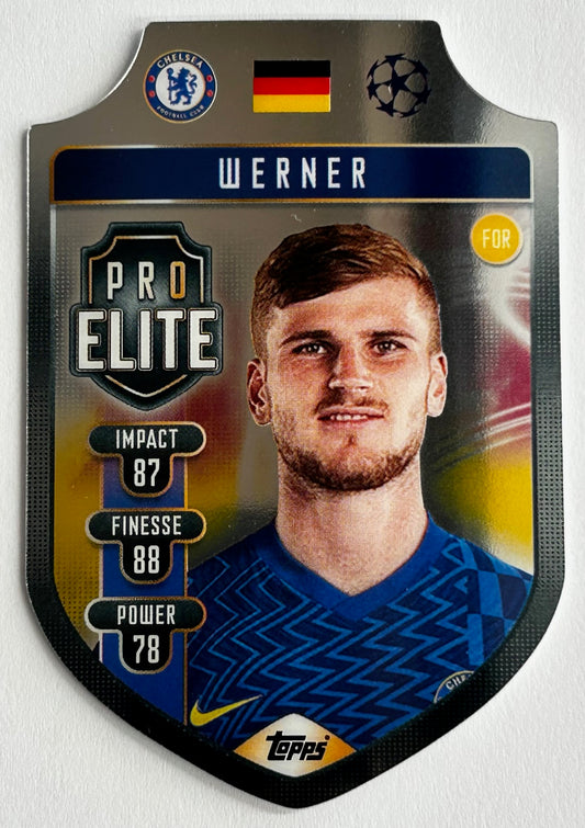 Topps Match Attax UEFA 2021-22 - WERNER (CHELSEA) Chrome Pro-Elite Shield SH7