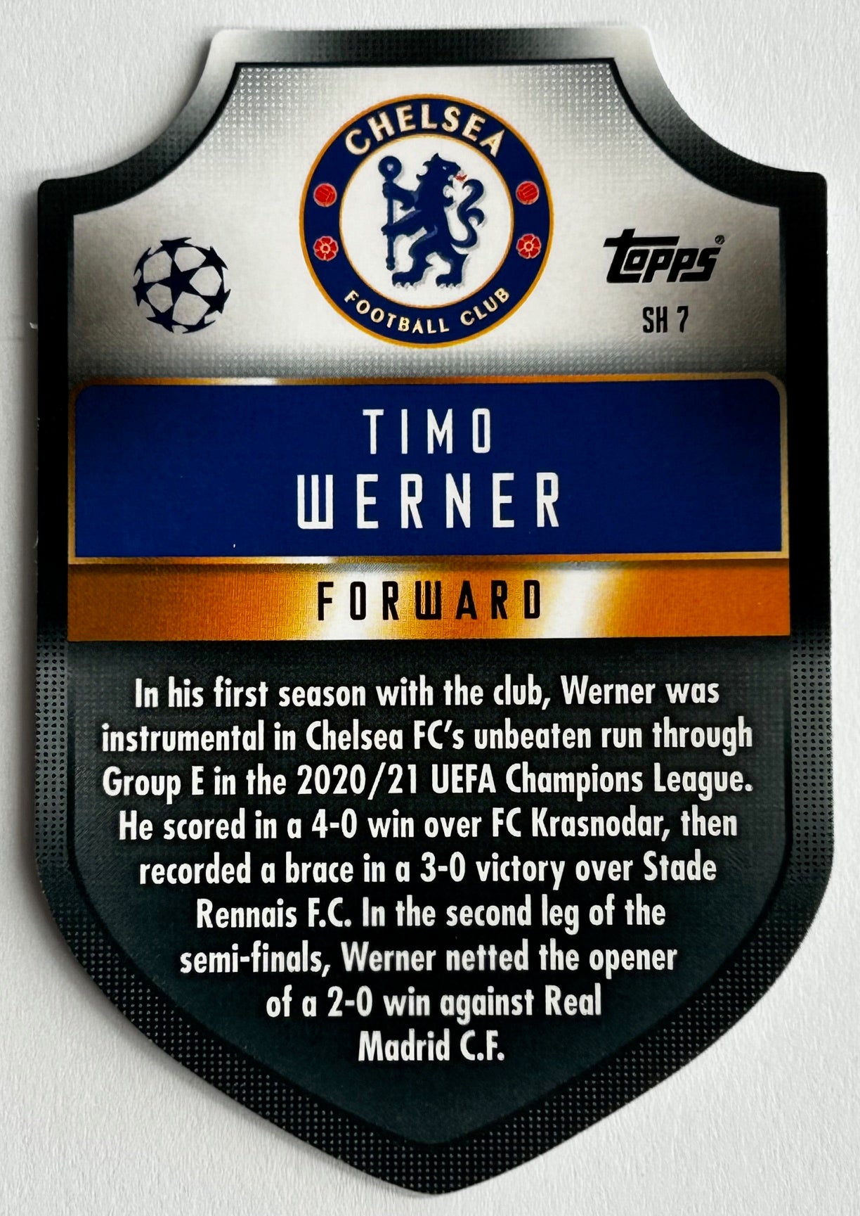 Topps Match Attax UEFA 2021-22 - WERNER (CHELSEA) Chrome Pro-Elite Shield SH7