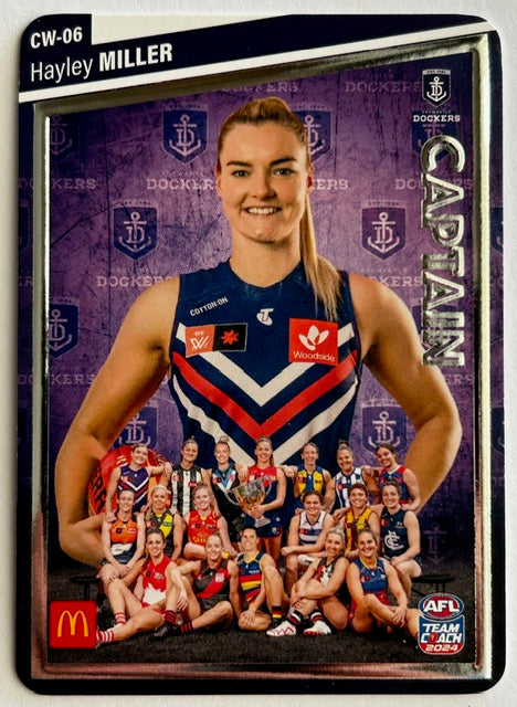 AFL Teamcoach 2024 Trading Card Collection - Single MACCAS AFLW WOMEN'S CAPTAINS SILVER Cards (CW-01 to CW-18)