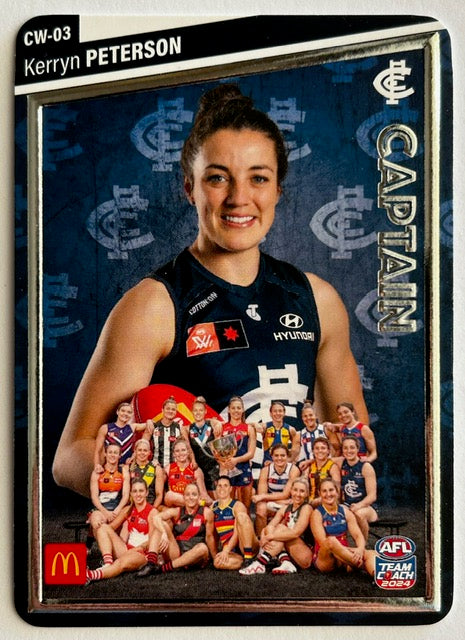 AFL Teamcoach 2024 Trading Card Collection - Single MACCAS AFLW WOMEN'S CAPTAINS SILVER Cards (CW-01 to CW-18)