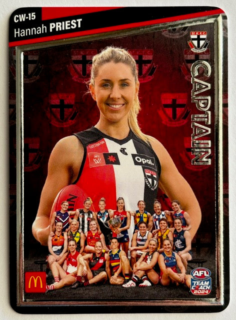 AFL Teamcoach 2024 Trading Card Collection - Single MACCAS AFLW WOMEN'S CAPTAINS SILVER Cards (CW-01 to CW-18)