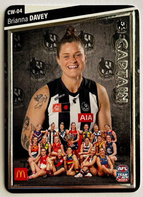 AFL Teamcoach 2024 Trading Card Collection - Single MACCAS AFLW WOMEN'S CAPTAINS SILVER Cards (CW-01 to CW-18)