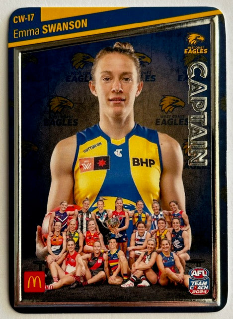 AFL Teamcoach 2024 Trading Card Collection - Single MACCAS AFLW WOMEN'S CAPTAINS SILVER Cards (CW-01 to CW-18)