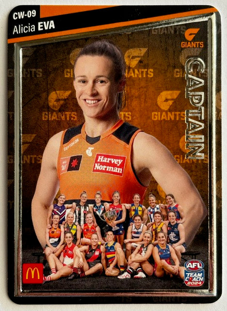 AFL Teamcoach 2024 Trading Card Collection - Single MACCAS AFLW WOMEN'S CAPTAINS SILVER Cards (CW-01 to CW-18)