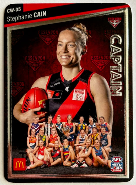 AFL Teamcoach 2024 Trading Card Collection - Single MACCAS AFLW WOMEN'S CAPTAINS SILVER Cards (CW-01 to CW-18)