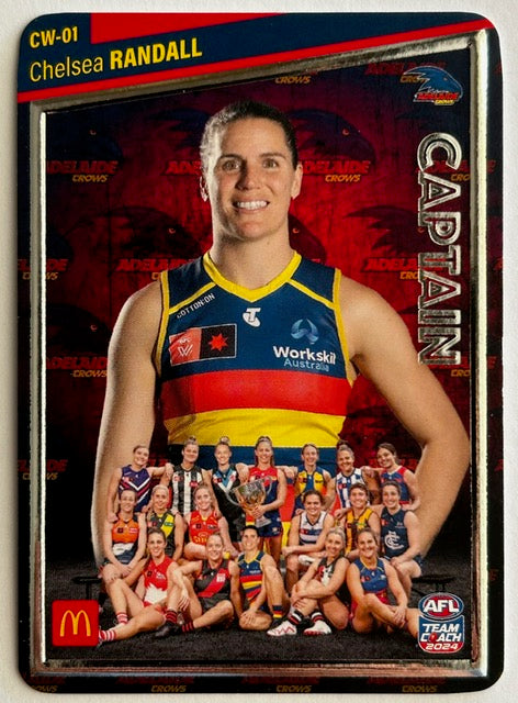 AFL Teamcoach 2024 Trading Card Collection - Single MACCAS AFLW WOMEN'S CAPTAINS SILVER Cards (CW-01 to CW-18)