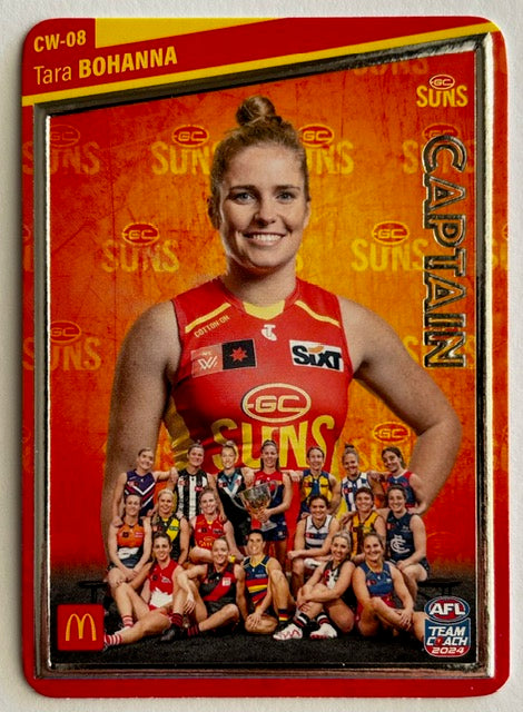 AFL Teamcoach 2024 Trading Card Collection - Single MACCAS AFLW WOMEN'S CAPTAINS SILVER Cards (CW-01 to CW-18)