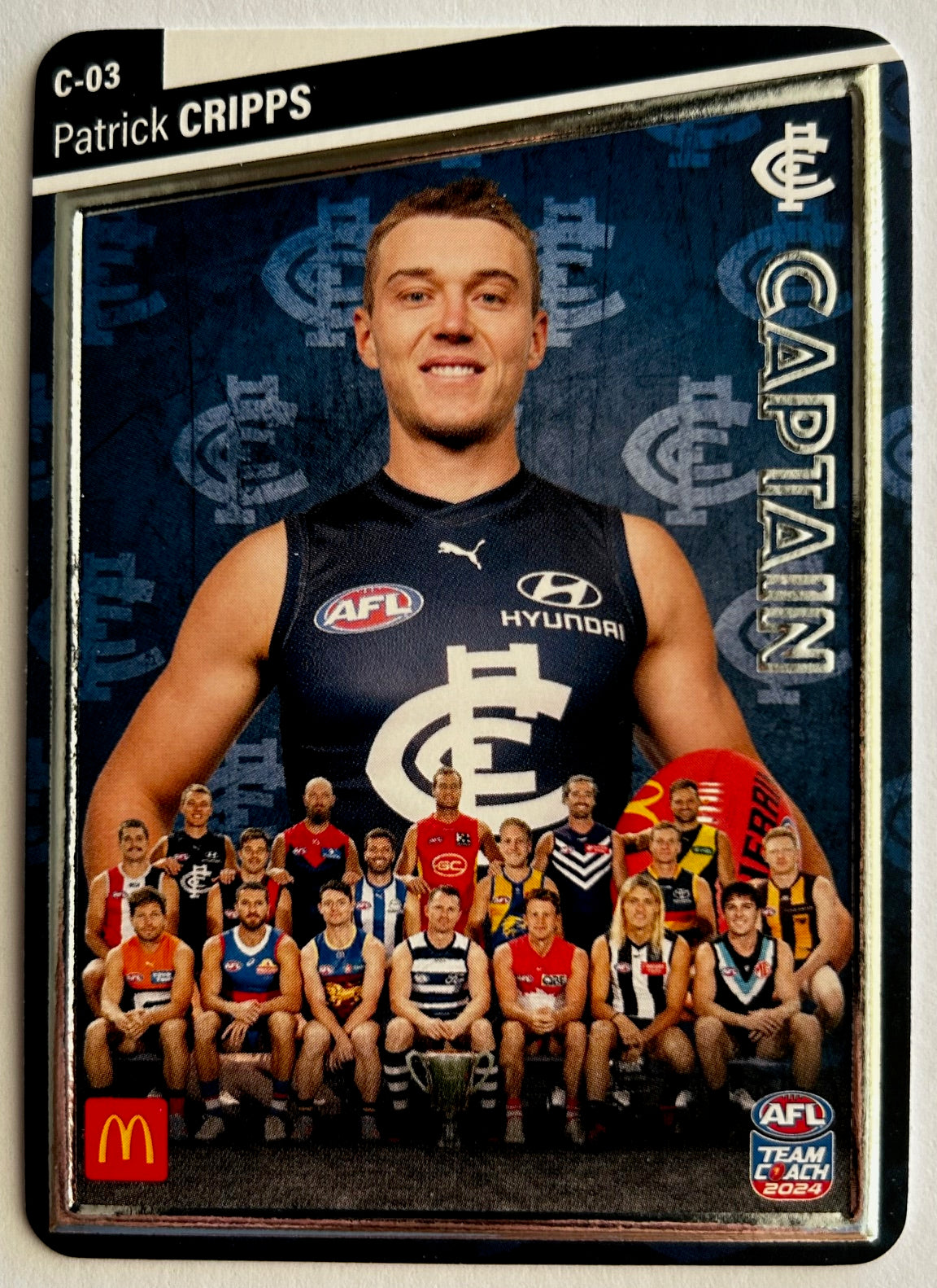 AFL Teamcoach 2024 Trading Card Collection - Single MACCAS MEN'S CAPTAINS SILVER Cards (C-01 to C-18)