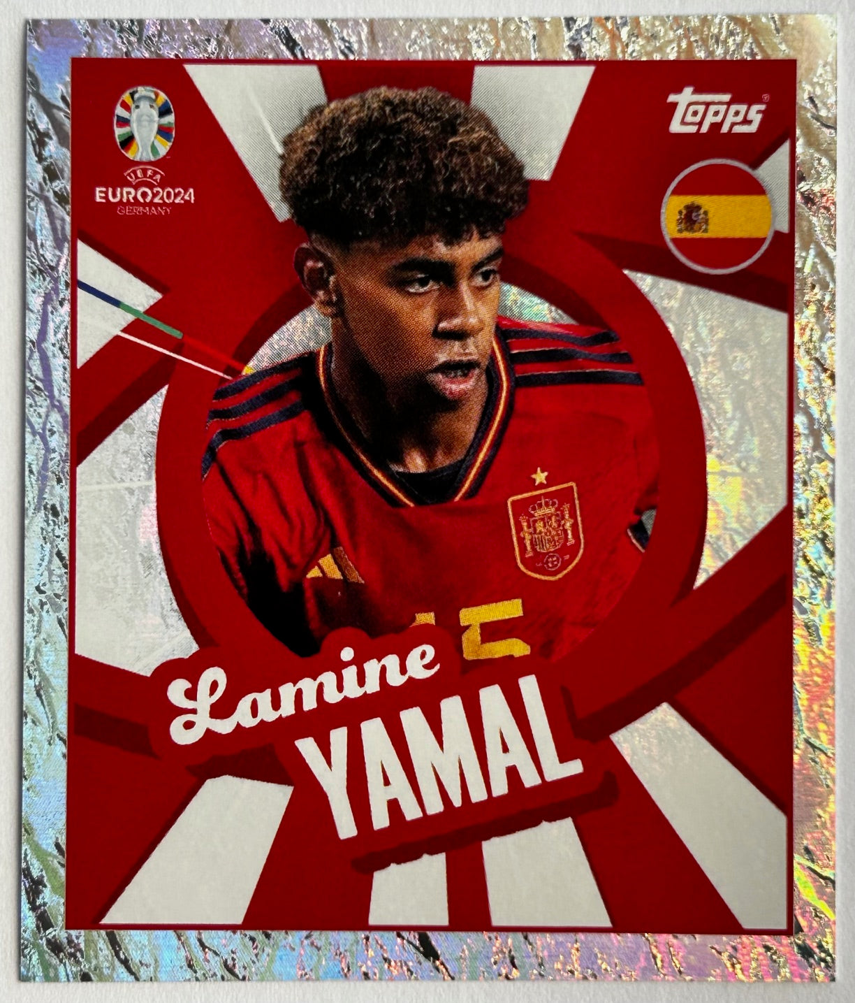 Topps UEFA EURO 2024 Sticker Collection - LAMINE YAMAL (SPAIN) Foil Player to Watch ESP PTW