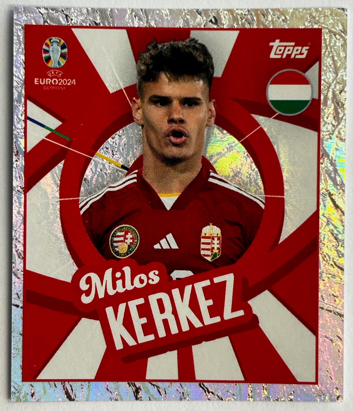 Topps UEFA EURO 2024 Sticker Collection - MILOS KERKEZ (HUNGARY) Foil Player to Watch HUN PTW
