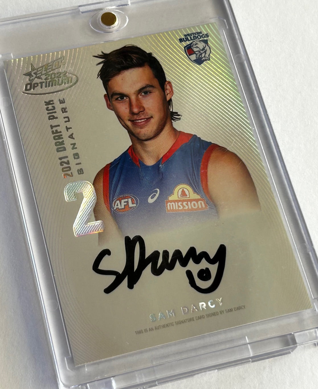 2022 AFL Select Optimum - SAM DARCY Western Bulldogs DPS Signature Platinum /40