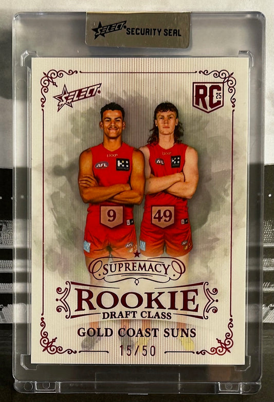 Select 2025 AFL Supremacy Rookies - ROOKIE DRAFT CLASS (GOLD COAST SUNS) RDC9 /50