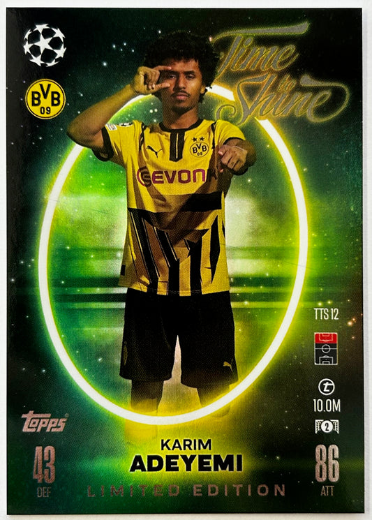 Topps 2024-25 Match Attax UEFA - KARIM ADEYEMI (BORUSSIA DORTMUND) Time To Shine - Limited Edition #TTS12