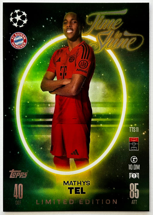Topps 2024-25 Match Attax UEFA - MATHYS TEL (BAYERN MUNICH) Time To Shine - Limited Edition #TTS11