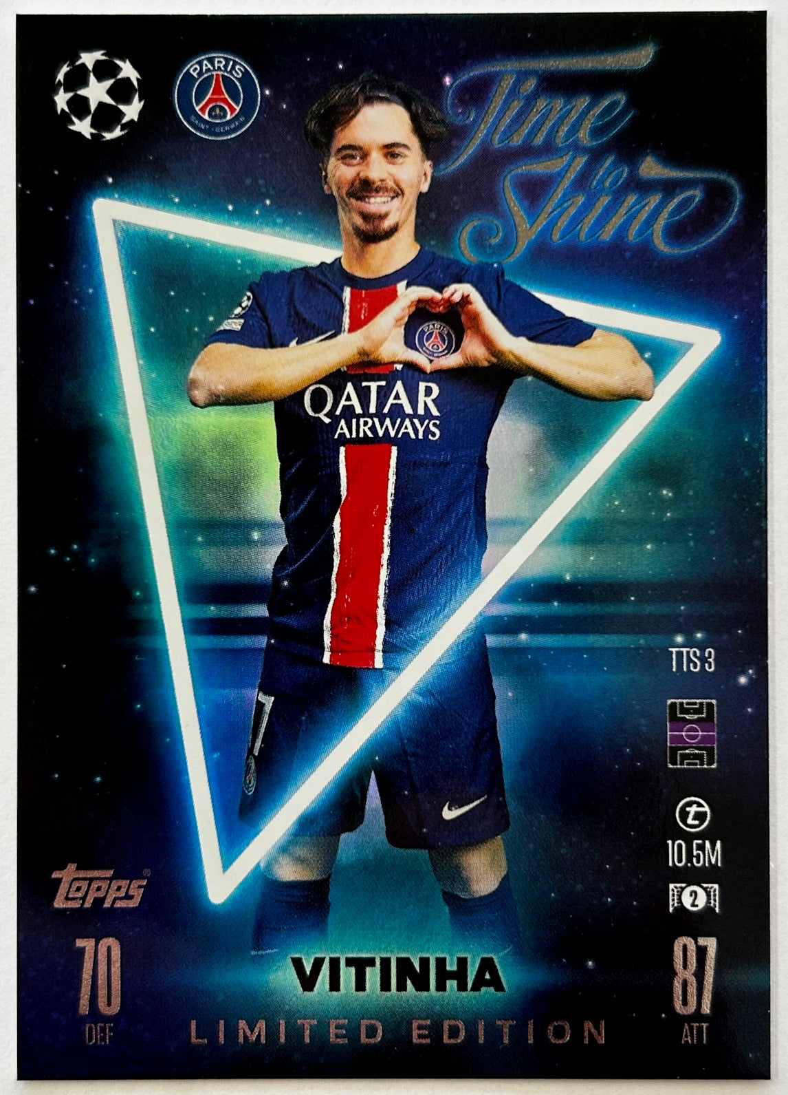 Topps 2024-25 Match Attax UEFA - VITINHA (PSG) Time To Shine - Limited ...
