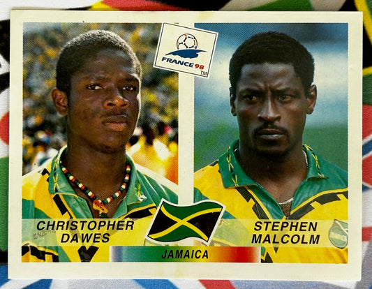 Panini FIFA World Cup France 98 Sticker - DAWES & MALCOLM (JAMAICA) #559