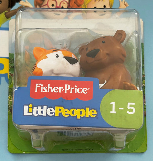 Fisher-Price Little People 2 Pack - TIGER & BROWN BEAR (2018) FGX98