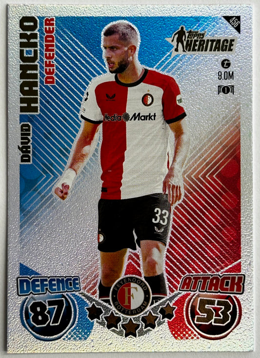 Topps 2024-25 Match Attax UEFA - DAVID HANCKO (FEYENOORD) Heritage #456