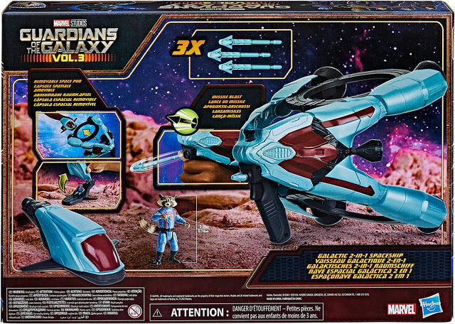 Marvel Guardians of the Galaxy Vol. 3 Galactic Spaceship with 2.25" Rocket Action Figure