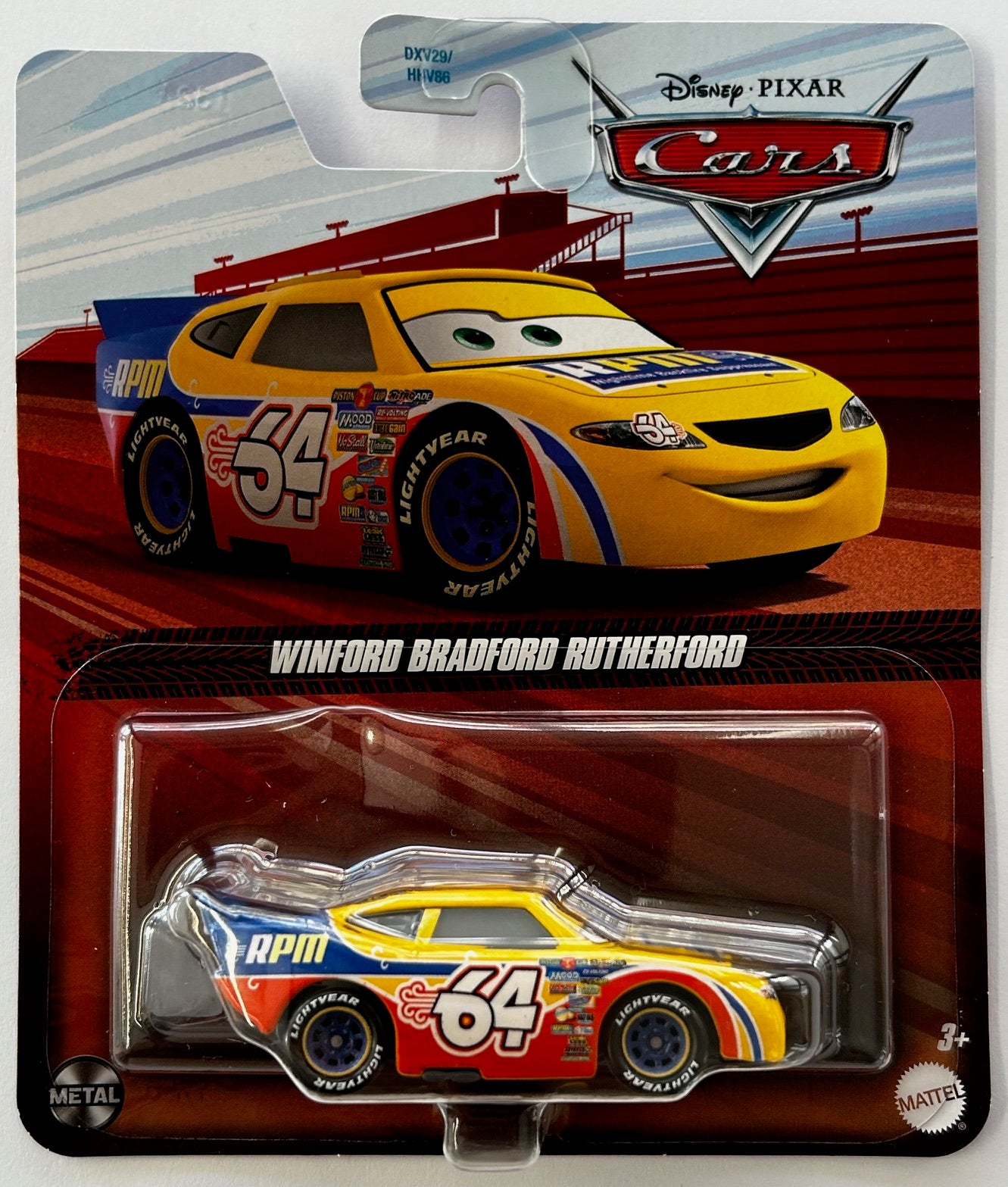 Greg Rutherford Car Mattel Disney Cars Metal 1:55 Diecast - WINFORD BRADFORD RUTHERFORD ...
