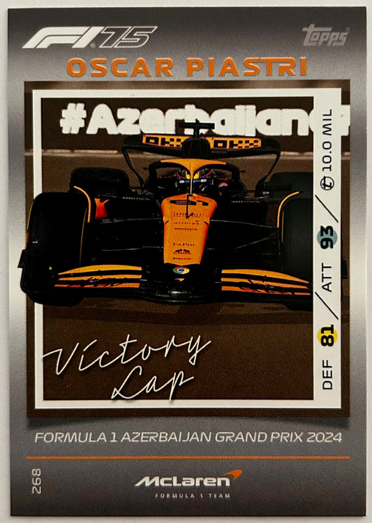 Topps F1 Turbo Attax 2025 - OSCAR PIASTRI (McLAREN) Victory Lap #268