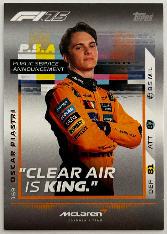 Topps F1 Turbo Attax 2025 - OSCAR PIASTRI (McLAREN) P.S.A #169