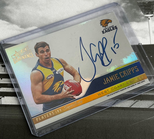 2019 AFL Select Dominance - JAMIE CRIPPS (WEST COAST EAGLES) Players Ink Signature PIS17 /175