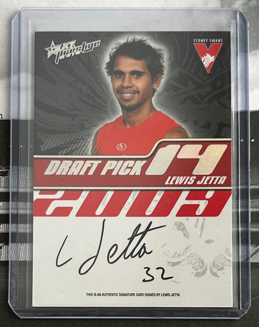 2010 Select AFL Prestige - LEWIS JETTA (SYDNEY SWANS) Draft Pick Signature DP14 /400