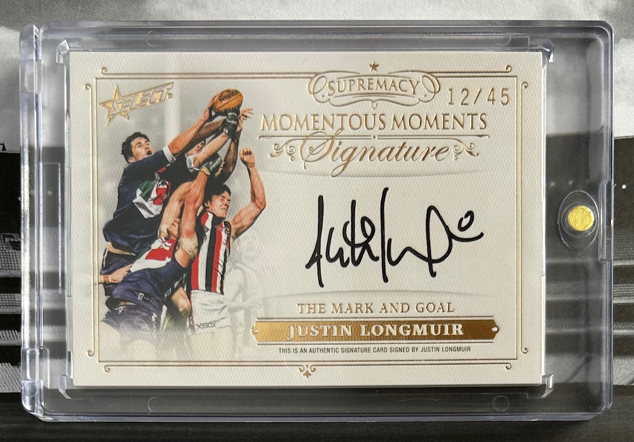 2021 AFL Select Supremacy - JUSTIN LONGMUIR (FREMANTLE DOCKERS) Momentous Moments Signature MMS7 12/45