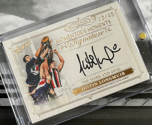 2021 AFL Select Supremacy - JUSTIN LONGMUIR (FREMANTLE DOCKERS) Momentous Moments Signature MMS7 12/45