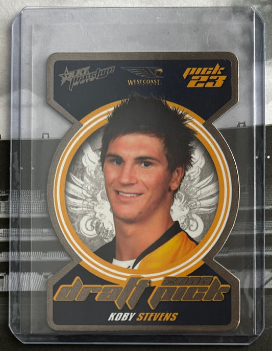 2010 Select AFL Prestige - KOBY STEVENS (WEST COAST EAGLES) Draft Pick Platinum Die Cut PDP23 #173