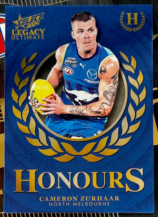 Select AFL 2024 Legacy Ultimate - CAMERON ZURHAAR (NORTH MELBOURNE) Honours H132 /255