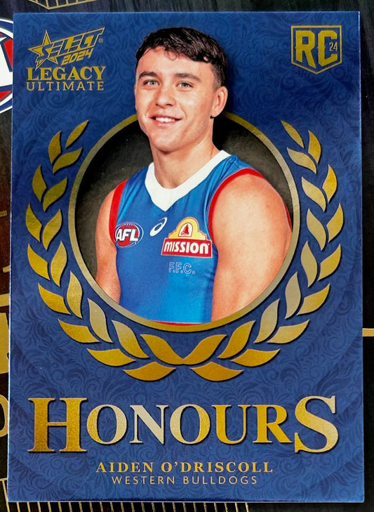Select AFL 2024 Legacy Ultimate - AIDEN O'DRISCOLL (WESTERN BULLDOGS) Honours RC Rookie H253 /255