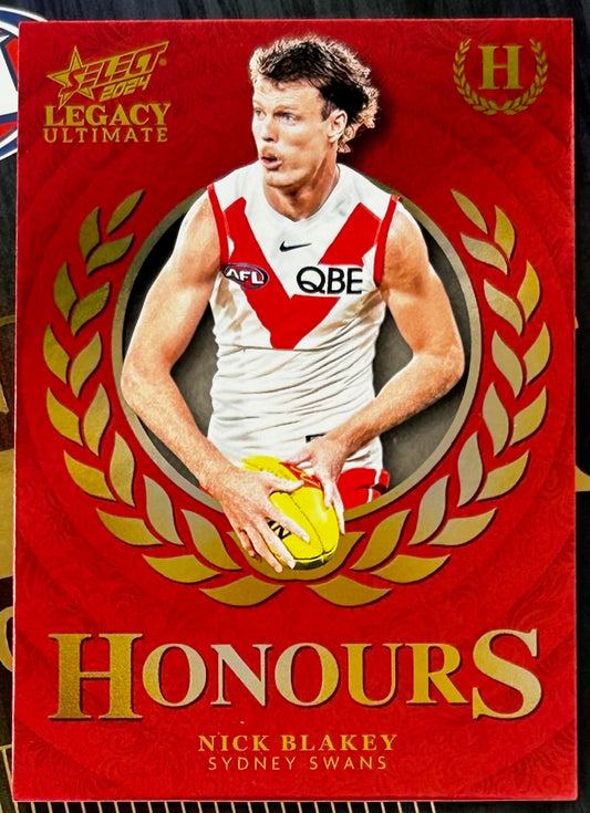 Select AFL 2024 Legacy Ultimate - NICK BLAKEY (SYDNEY SWANS) Honours H167 /255