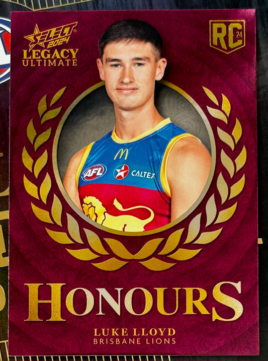 Select AFL 2024 Legacy Ultimate - LUKE LLOYD (BRISBANE LIONS) Honours RC Rookie H240 /255