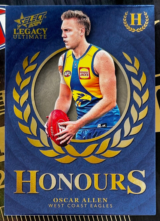Select AFL 2024 Legacy Ultimate - OSCAR ALLEN (WEST COAST EAGLES) Honours H178 /255