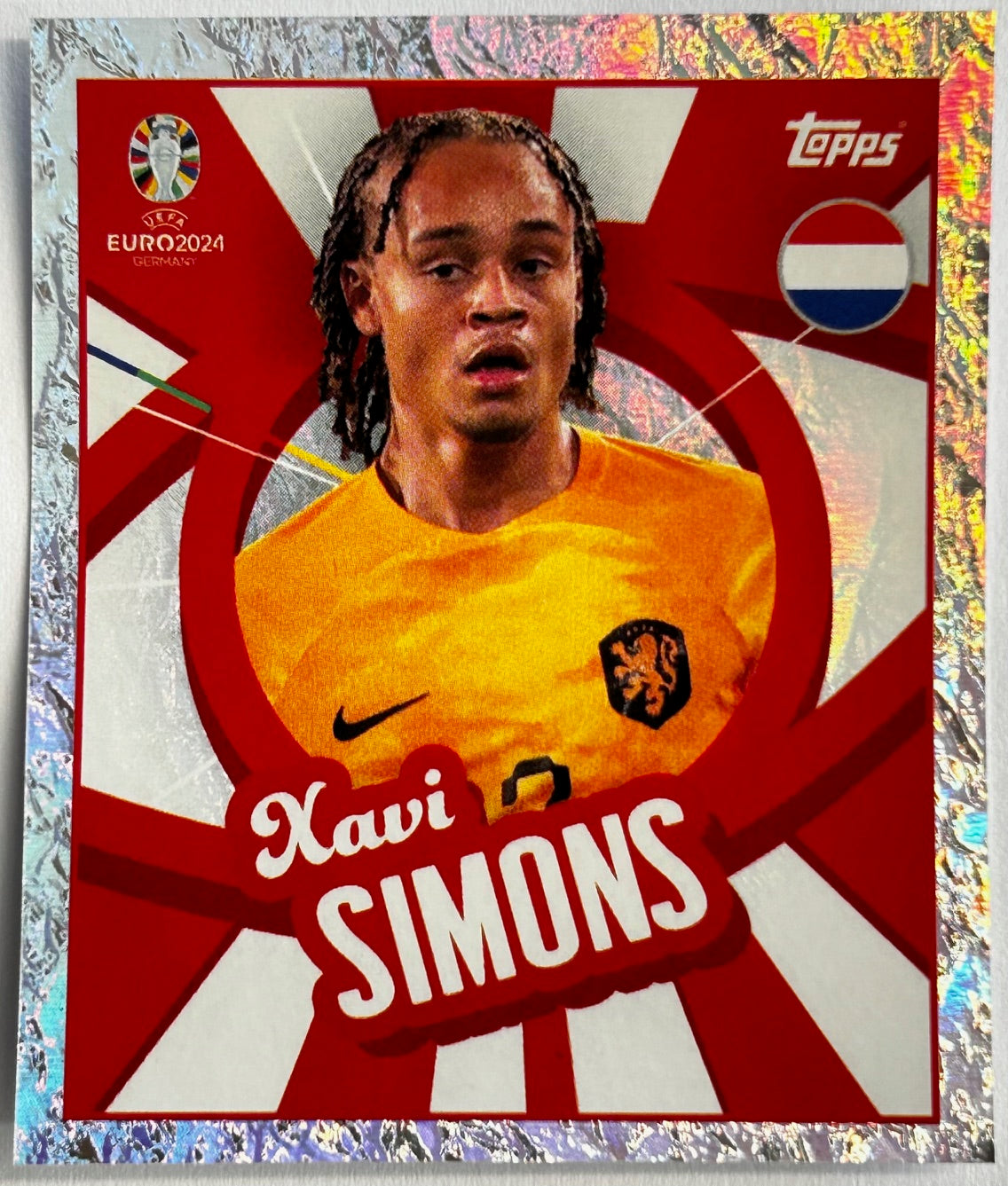 Topps UEFA EURO 2024 Sticker Collection - XAVI SIMONS (NETHERLANDS) Foil Player to Watch NED PTW