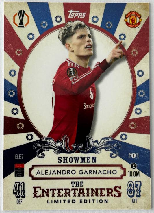 Topps 2024-25 Match Attax UEFA - ALEJANDRO GARNACHO (MANCHESTER UNITED) The Entertainers - Limited Edition #ELE7