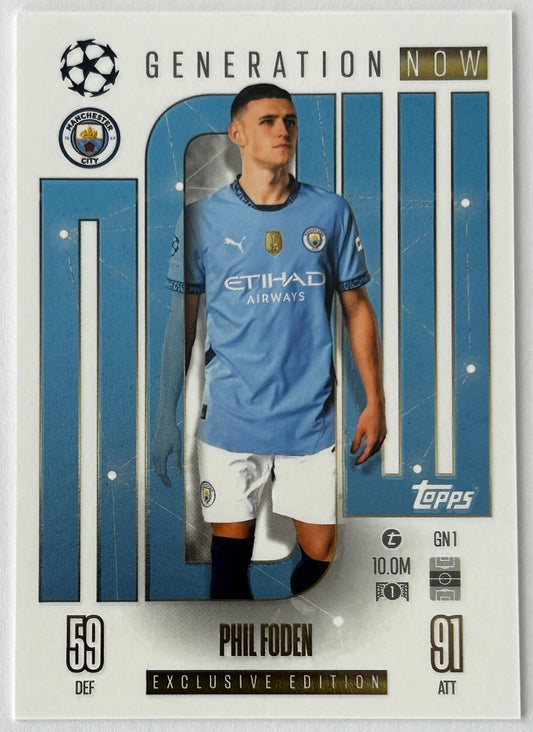 Topps 2024-25 Match Attax UEFA - PHIL FODEN (MANCHESTER CITY) Generation Now - Limited Edition #GN1