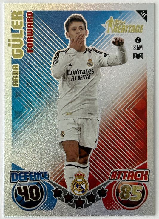 Topps 2024-25 Match Attax UEFA - ARDA GULER (REAL MADRID) Heritage #449