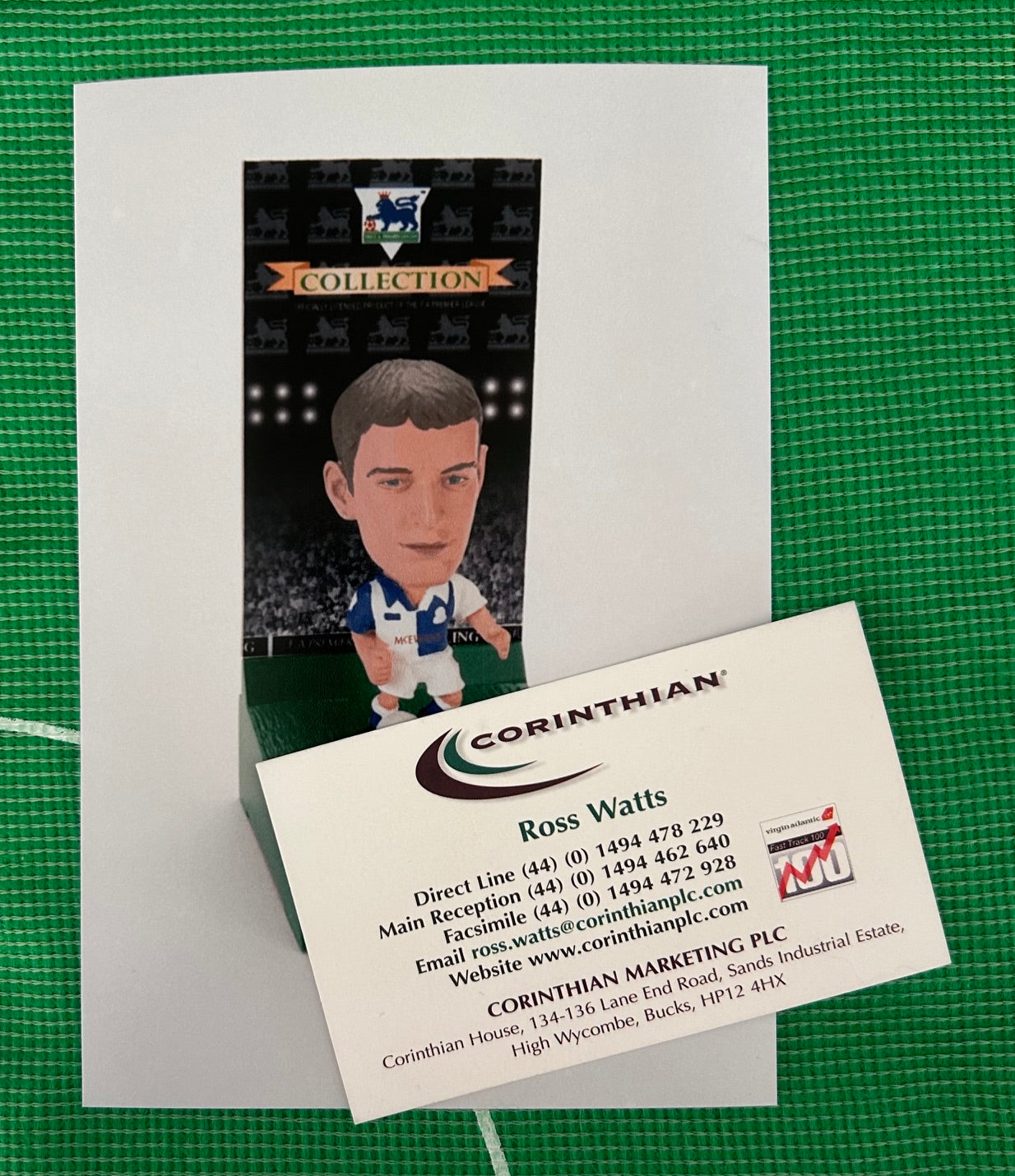 Corinthian CHRIS SUTTON + SINGLE DISPLAY STAND (BLACKBURN ROVERS 1995) Early Product Development Photo