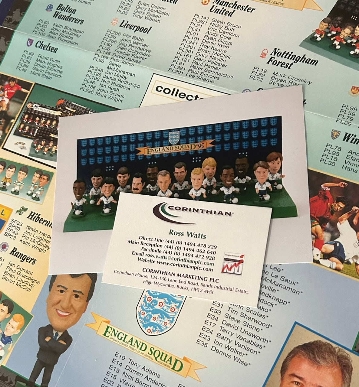 Corinthian ORIGINAL 14-PACK (ENGLAND SQUAD '95) Early Product Development Photo