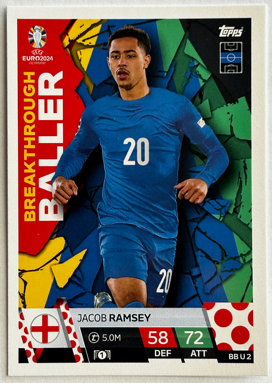 Topps Match Attax Update UEFA EURO 2024 - JACOB RAMSEY (ENGLAND) Breakthrough Baller BB U 2