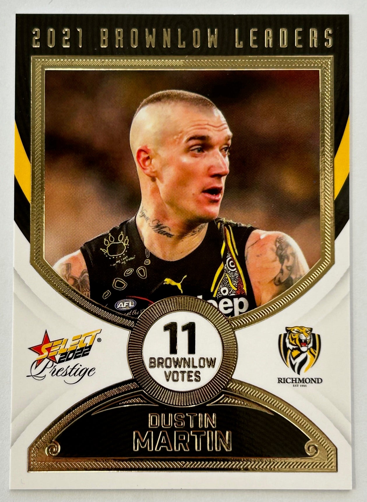 Select AFL 2022 Prestige - DUSTIN MARTIN (RICHMOND TIGERS) 2021 Brownlow Leaders BL40 #77/80