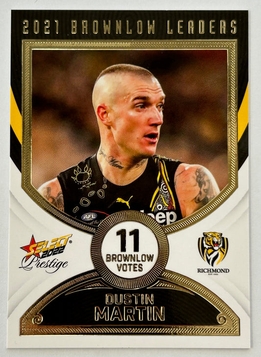 Select AFL 2022 Prestige - DUSTIN MARTIN (RICHMOND TIGERS) 2021 Brownlow Leaders BL40 #77/80