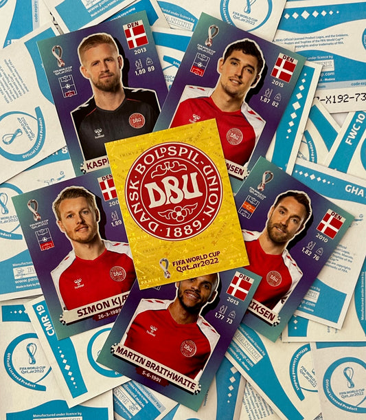 Panini FIFA World Cup Qatar 2022 Sticker Collection - Single DENMARK Stickers (DEN1 - DEN20)